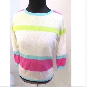 Autumn Cashmere Hi Lo Block Striped Sweater